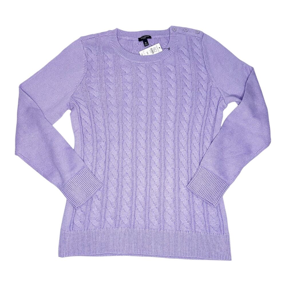 NWT Talbots Cableknit Crewneck Sweater Size Medium Petite
